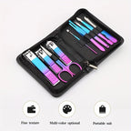Kit profissional de manicure e pedicure em aço inoxidável com 6 a 30 peças, cuidados de precisão para as unhas, estojo de viagem, cortador de unhas e tesoura.