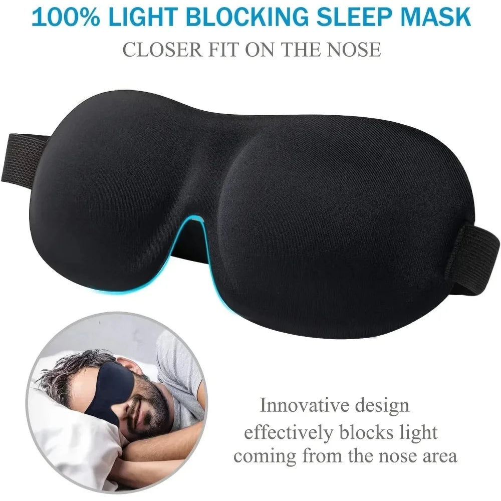 Máscara de dormir 3D, máscara para os olhos em espuma viscoelástica macia, ideal para viagens e para dormir. Leve e prática.