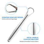 Raspador de língua de metal premium, conjunto com 1 ou 3 unidades, para adultos e crianças. Escovas raspadoras de língua portáteis em aço inoxidável para remoção de ácaros.