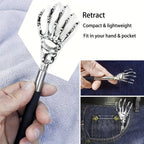Coçador de costas portátil extensível em aço inoxidável, massageado de costas extensível para humanos e animais de estimação.