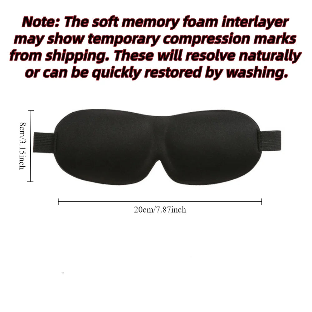 Máscara de dormir 3D, máscara para os olhos em espuma viscoelástica macia, ideal para viagens e para dormir. Leve e prática.