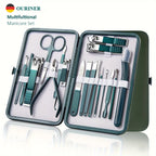 Kit profissional de cuidados com as unhas com 7/10/12/18 peças, conjunto de manicure e pedicure em aço inoxidável, conjunto de cortadores de unhas com estojo de viagem