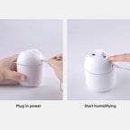 Umidificador de ar mini USB de 250 ml com difusor de óleos essenciais e aromas para casa e carro. Difusor ultrassônico silencioso com lâmpada LED colorida.