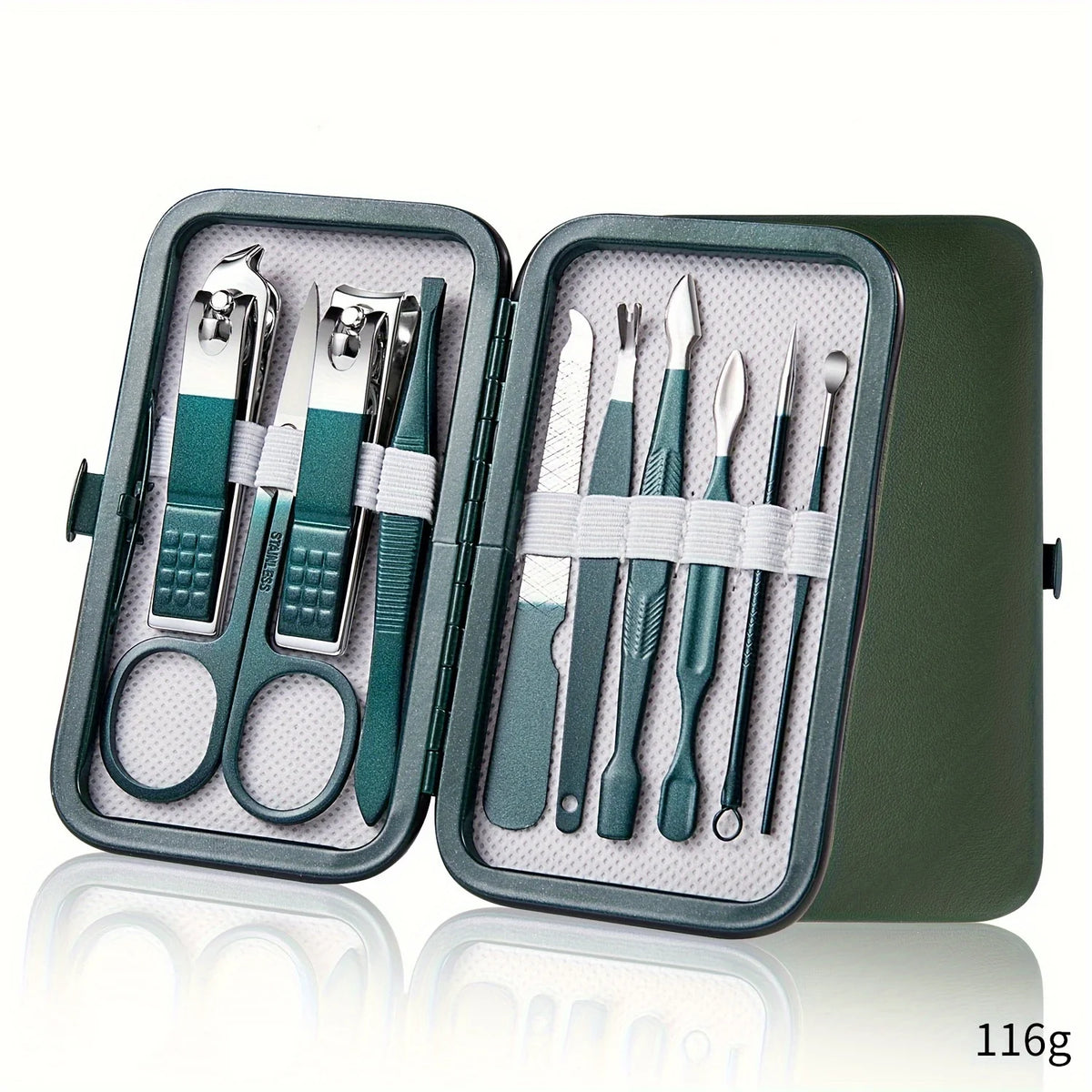 Kit profissional de cuidados com as unhas com 7/10/12/18 peças, conjunto de manicure e pedicure em aço inoxidável, conjunto de cortadores de unhas com estojo de viagem