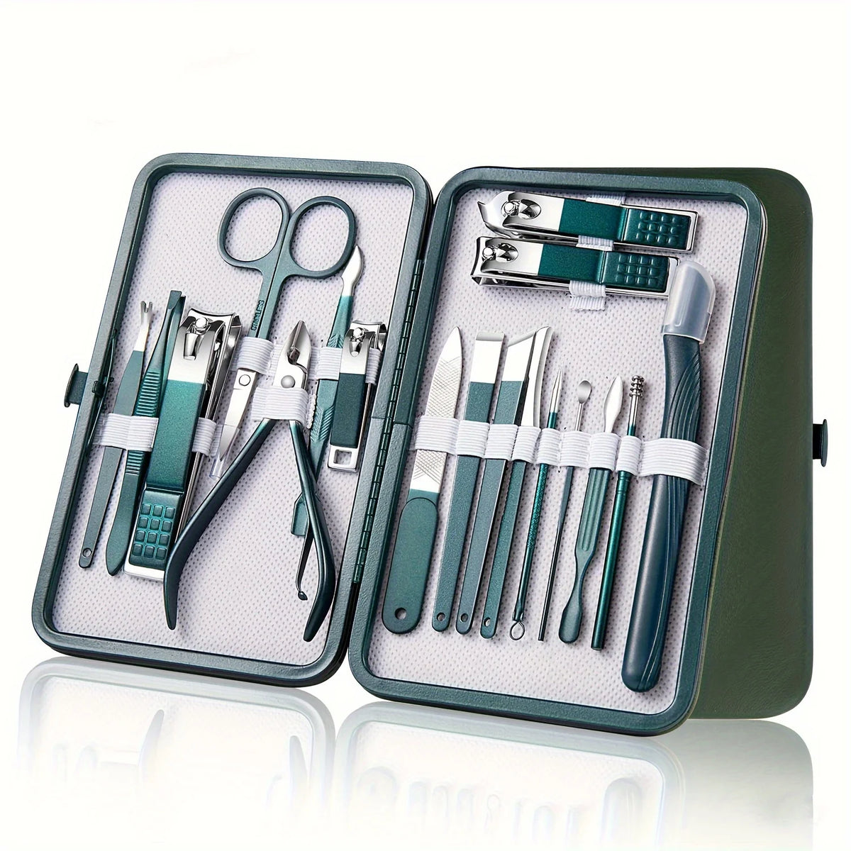 Kit profissional de cuidados com as unhas com 7/10/12/18 peças, conjunto de manicure e pedicure em aço inoxidável, conjunto de cortadores de unhas com estojo de viagem