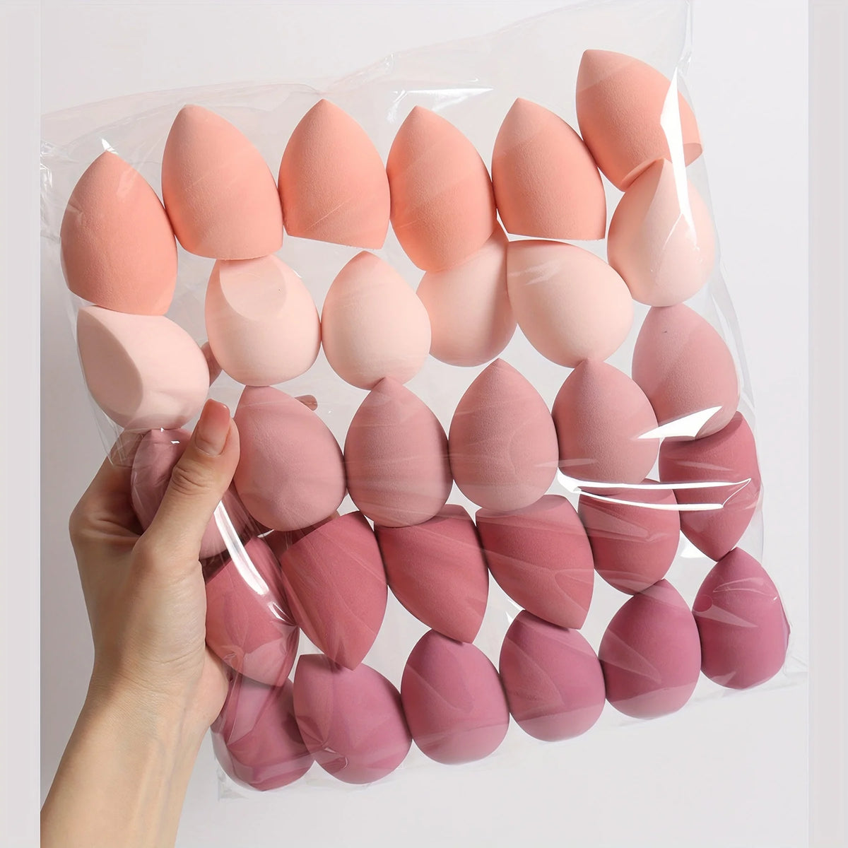 Conjunto de esponjas de maquiagem com 7 ou 18 peças, adequadas para aplicação de BB cream líquido e pó. Esponja dupla para maquiagem, para uso seco e úmido.