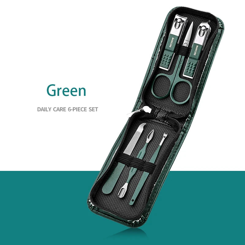 Kit profissional de cuidados com as unhas com 7/10/12/18 peças, conjunto de manicure e pedicure em aço inoxidável, conjunto de cortadores de unhas com estojo de viagem