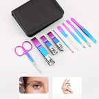 Kit profissional de manicure e pedicure em aço inoxidável com 6 a 30 peças, cuidados de precisão para as unhas, estojo de viagem, cortador de unhas e tesoura.