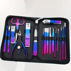 Kit profissional de manicure e pedicure em aço inoxidável com 6 a 30 peças, cuidados de precisão para as unhas, estojo de viagem, cortador de unhas e tesoura.