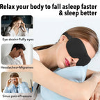 Máscara de dormir 3D, máscara para os olhos em espuma viscoelástica macia, ideal para viagens e para dormir. Leve e prática.